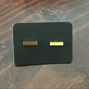 2/$12 Gold Plated Bar Stud Earrings